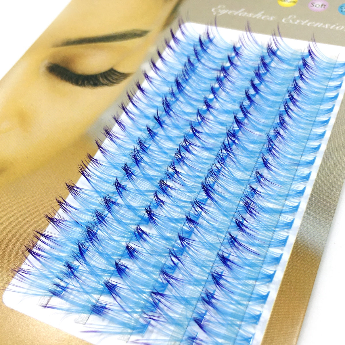 100Fans Large capacity Premade Volume Fans 30D-40D colored Eyelashes Short Stem mix colourful Lashes Extensions