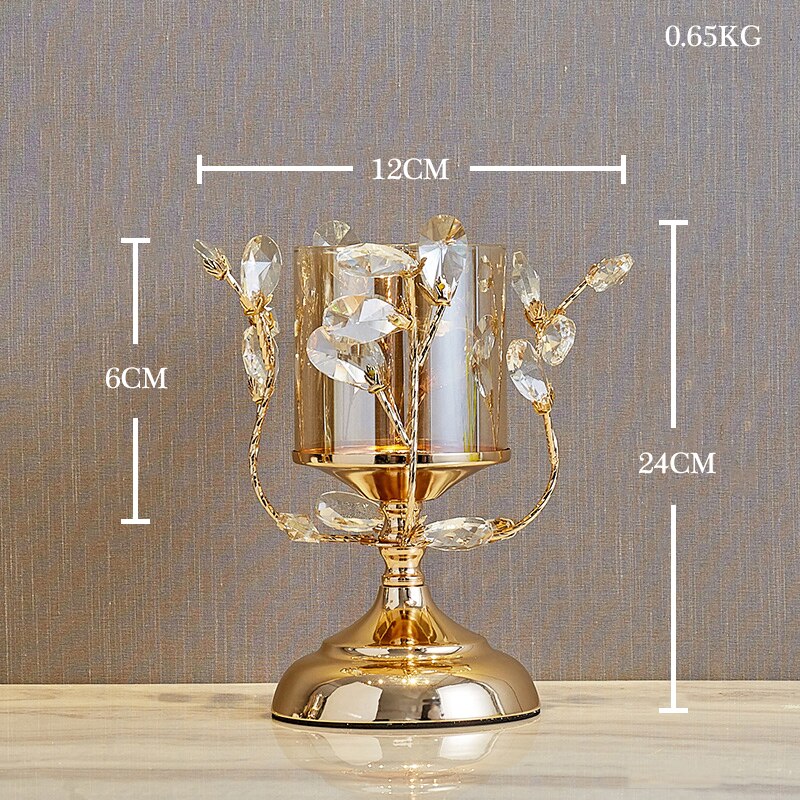 Golden Candle Holder Metal Candlestick Festival Wedding Dining Table Accessory  Home Decor