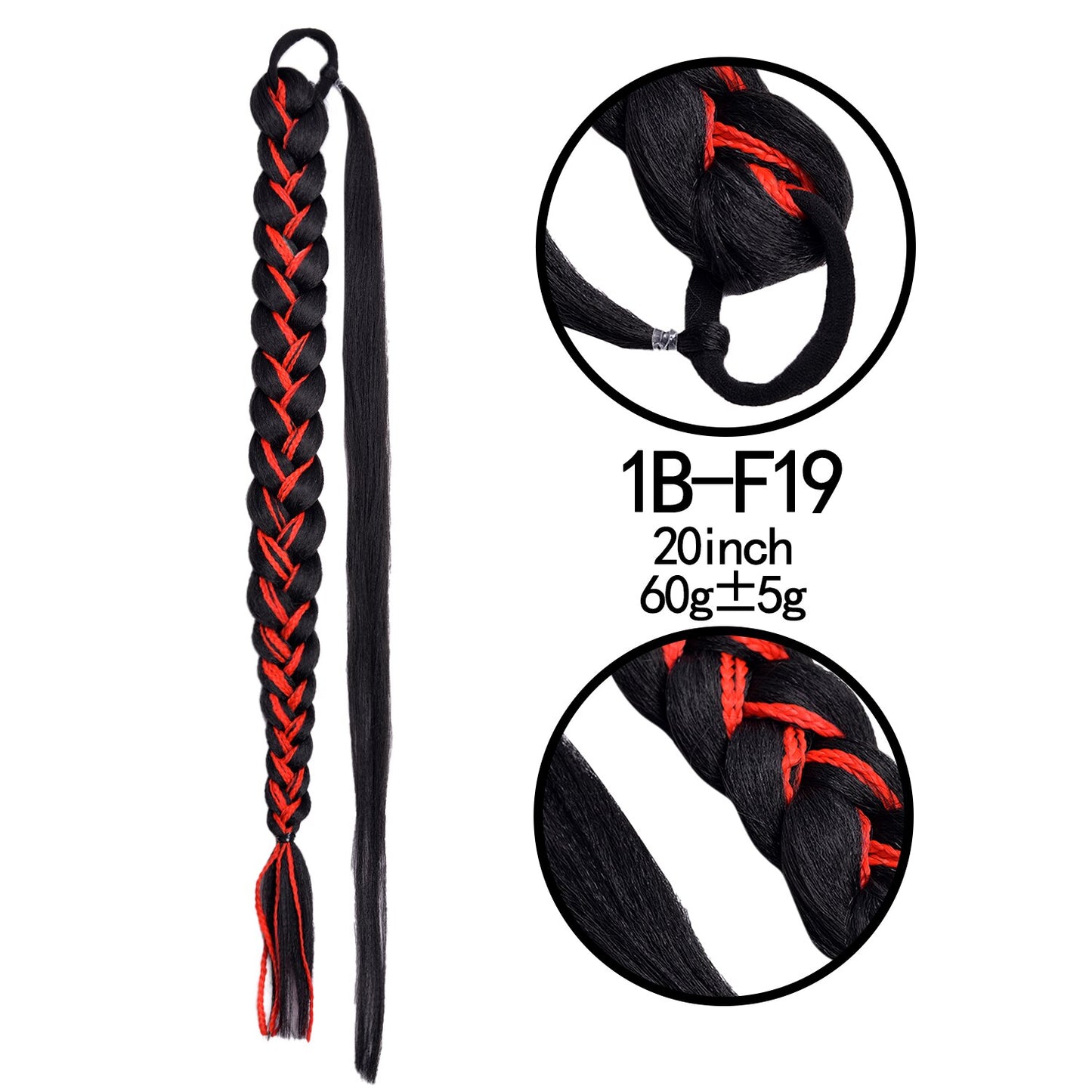 Synthetic Heat Resistant Braided Fishtail Fishbone Drawstring Ponytail Hairpiece Blonde Hair Extensions For Woman