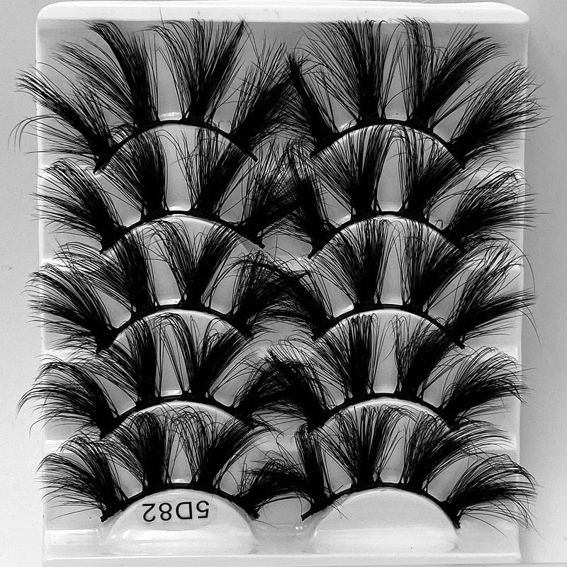 5 Pairs Mink Hair Lashes 25mm 5D Fluffy Soft Fals Eyelashes Natural Long Thick Eyelash extension Reusable Fake Lash