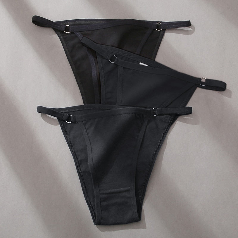 3Pcs/set Women Cotton Panties Low Waist Bikini Briefs M-2XL Ladies Underwear Female Soft Solid Underpants Lingerie