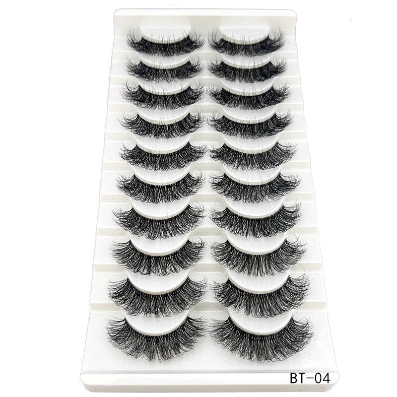 Invisible band Lashes 10 Pairs 3D Faux Mink Lashes Natural short Transparent Terrier Lashes Clear Band Soft Eyelashes Extension