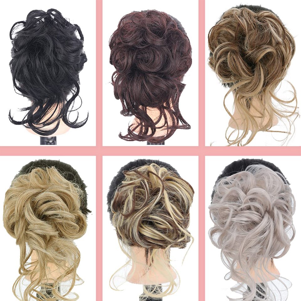 Synthetic Claw Chignon Clip in Hair Bun Messy Curly Hair Hairpieces Natural Wavy Curly Combs add Hair Volume for Women