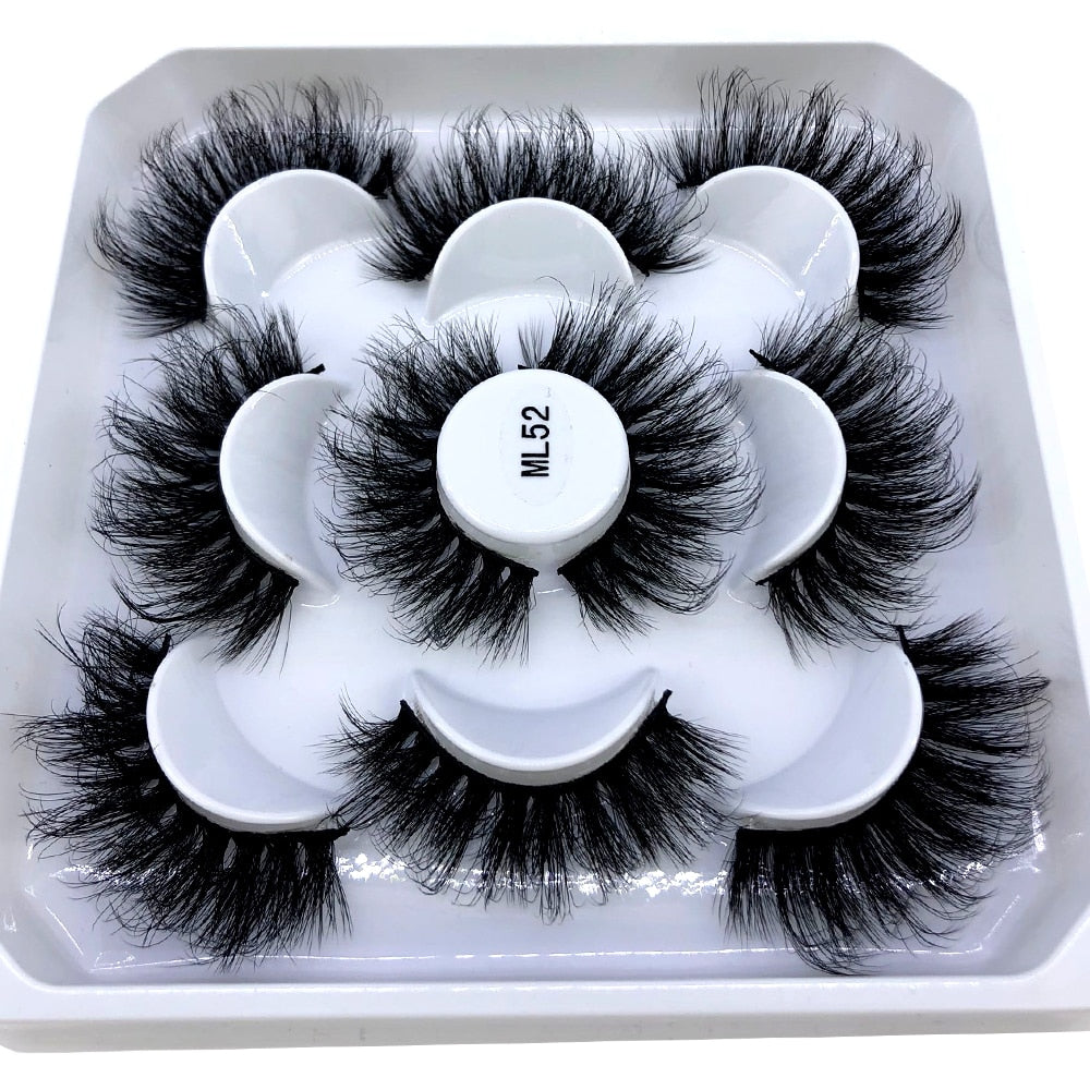 5 pairs 8-25mm natural 3D false eyelashes fake lashes Mink Lashes extension