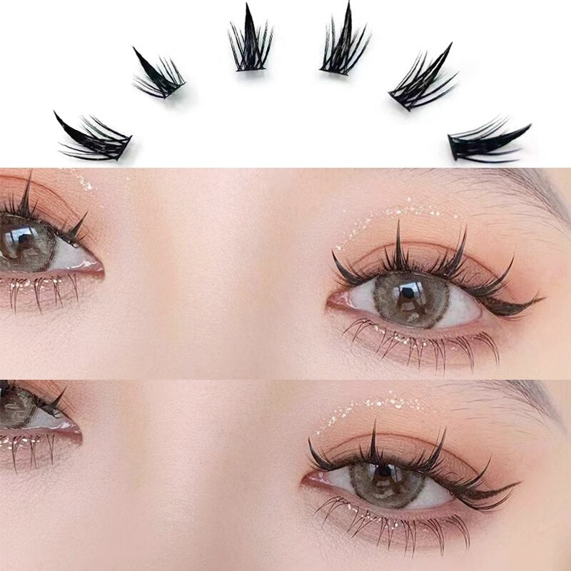Manga Lashes 3-rows Anime Lashes Natural False Eyelashes Eyelash Extension Soft Fake Eyelashes Lash Clusters Eyelashes