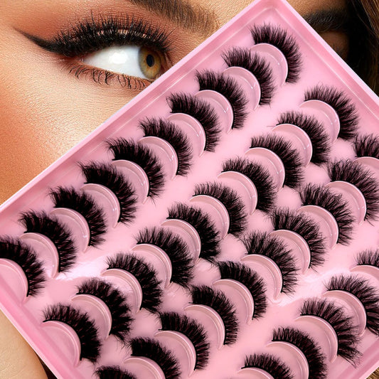 Mix 20 pairs Eyelashes 3D Natural Long False Lashes Fluffy Soft Dramatic Volume Fake Eyelashes Wispy Natural Eyelash Extension