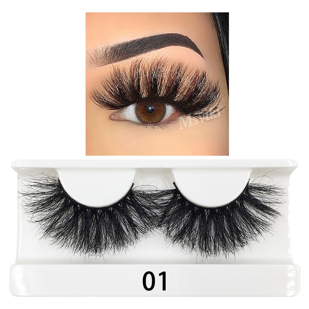 Fluffy 25MM Mink Eyelashes 5D Colored Lashes Color Thick False Eyelashes Box Package