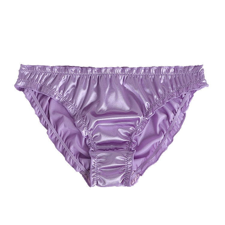 Large Size Ladies Underwear Low Waist Spot Sexy Soft Comfortable Super Elastic Satin Pants Cotton