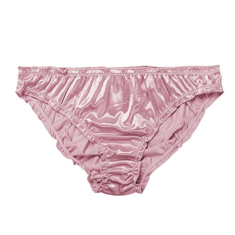 Large Size Ladies Underwear Low Waist Spot Sexy Soft Comfortable Super Elastic Satin Pants Cotton