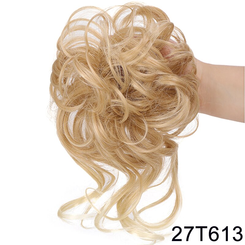 Synthetic Messy Chignon Scrunchies Natural Curly Hair Bun Pieces Fake False Hairpieces For Women Ponytail Extensions