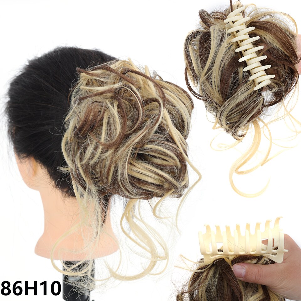 Synthetic Claw Chignon Clip in Hair Bun Messy Curly Hair Hairpieces Natural Wavy Curly Combs add Hair Volume for Women