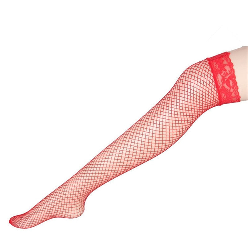 Erotic Crotchless Lingerie Women Black Stockings With Belt Set High Fishnet Sexy Tights Floral Print Pantyhose Mesh Long Tights