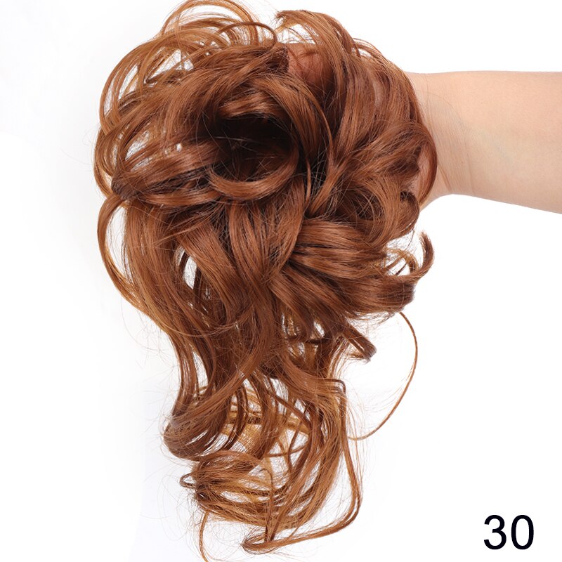 Synthetic Messy Chignon Scrunchies Natural Curly Hair Bun Pieces Fake False Hairpieces For Women Ponytail Extensions