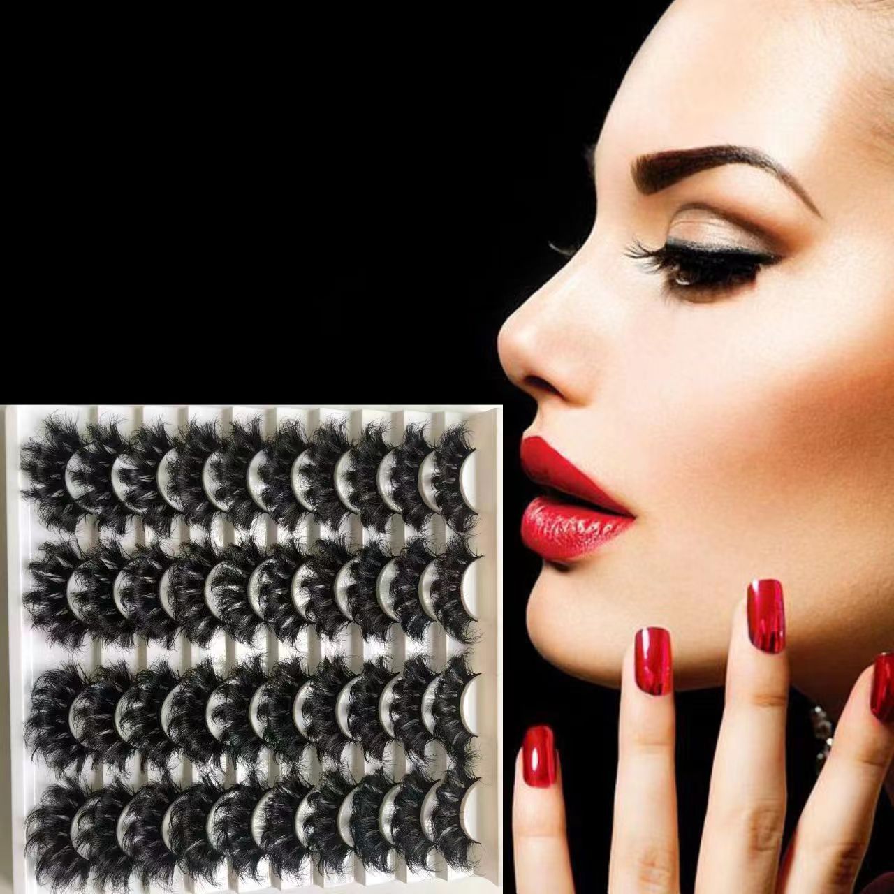 20Pairs 25mm 3D Mink Lashes Bulk Russian Volume Fluffy Natural False Eyelashes Thick Dramatic Mink Eyelashes