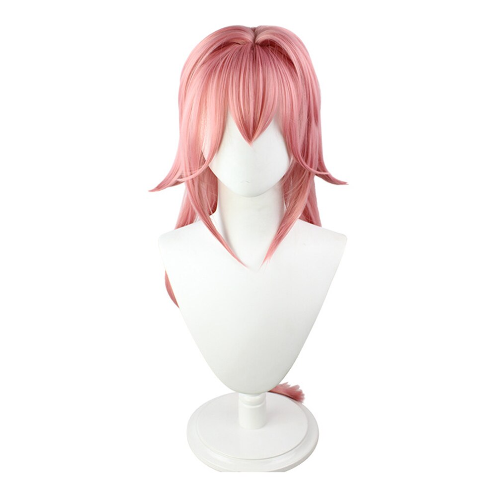 Genshin Impact Cosplay Pink Women Long Anti-warped Anime Cosplay Heat Resistant Synthetic Halloween Costume Party Wig