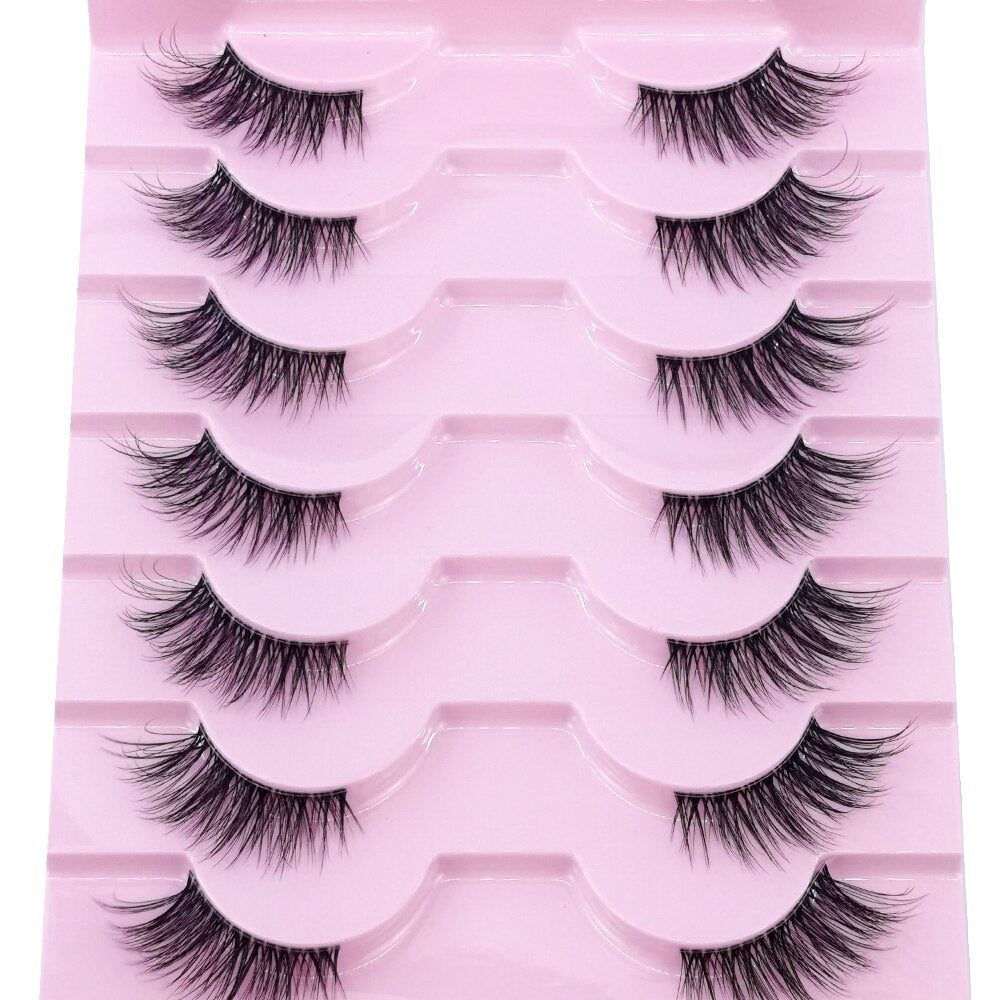 10Pairs Transparent Band Lashes Natural Long 3D Faux Mink False Eyelashes Handmade Fluffy Volume Eye Lash Cilios