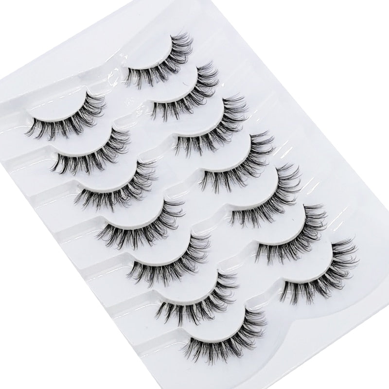 4/7 Pairs 3D Mink Lashes Natural Long Full Strip Lashes Transparent Short Mink EyeLashes Style False Eyelashes