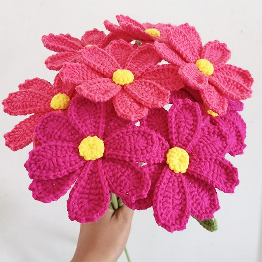 Handmade Knitting  Multicolor Galsang Flower for Home Decor Cotton Yarn  Crochet Flowers Washable Forever Flowers  Wedding Decor