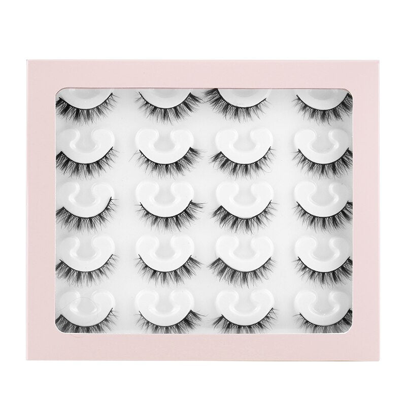 Lashes Natural Cat Eye Look black False Eyelashes Wispy Lashes Fluffy 3D Faux Mink Eyelashes Fake Eyelashes 10Pairs Pack