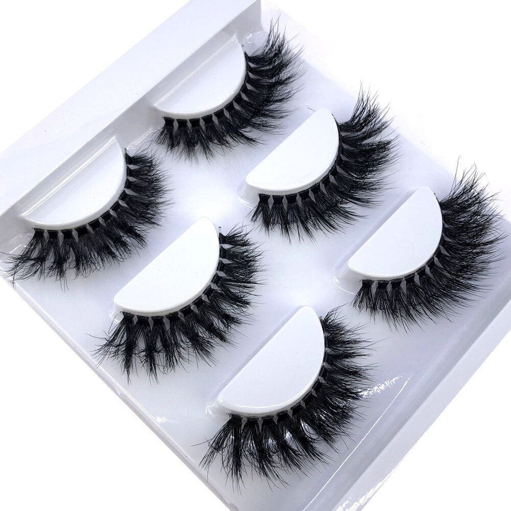 5 pairs Mink Eyelashes Clear Band Eye Lashes Crisscross Transparent Band False Eyelashes Handmade Dramatic Lashes Upper Lash