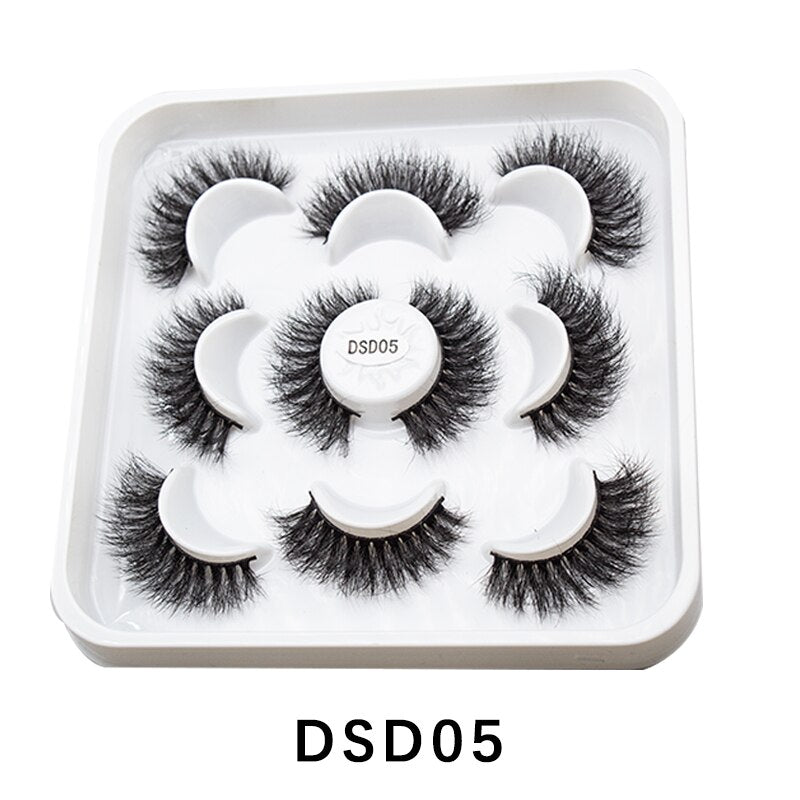 20 Pairs Mink Fluffy Lashes Eyelash Extension Natural False Eyelashes Dramatic Volume Lashes Reusable Lashes