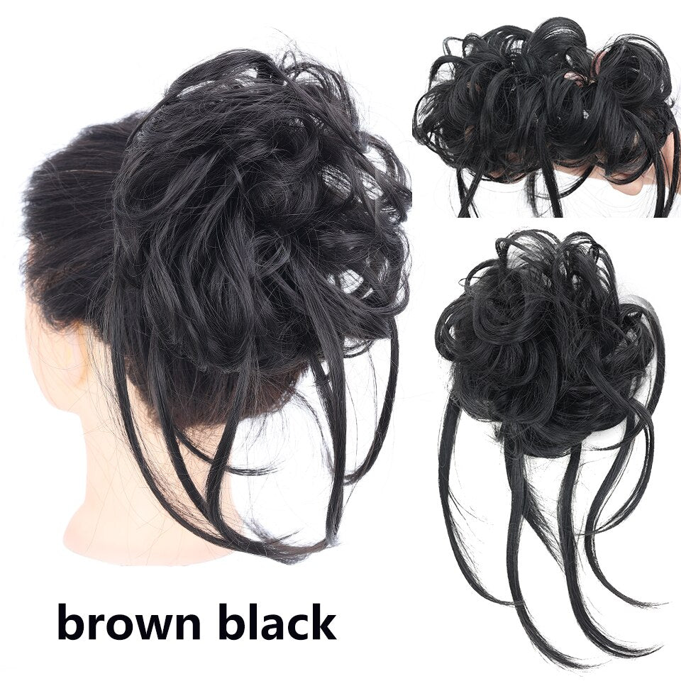 Synthetic Claw Chignon Clip in Hair Bun Messy Curly Hair Hairpieces Natural Wavy Curly Combs add Hair Volume for Women