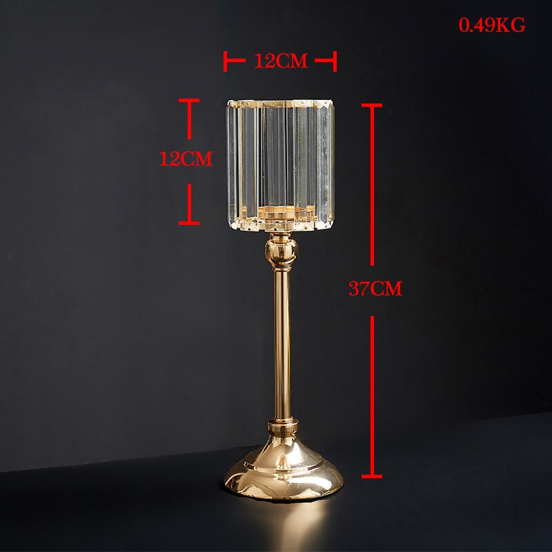 Golden Candle Holder Metal Candlestick Festival Wedding Dining Table Accessory  Home Decor