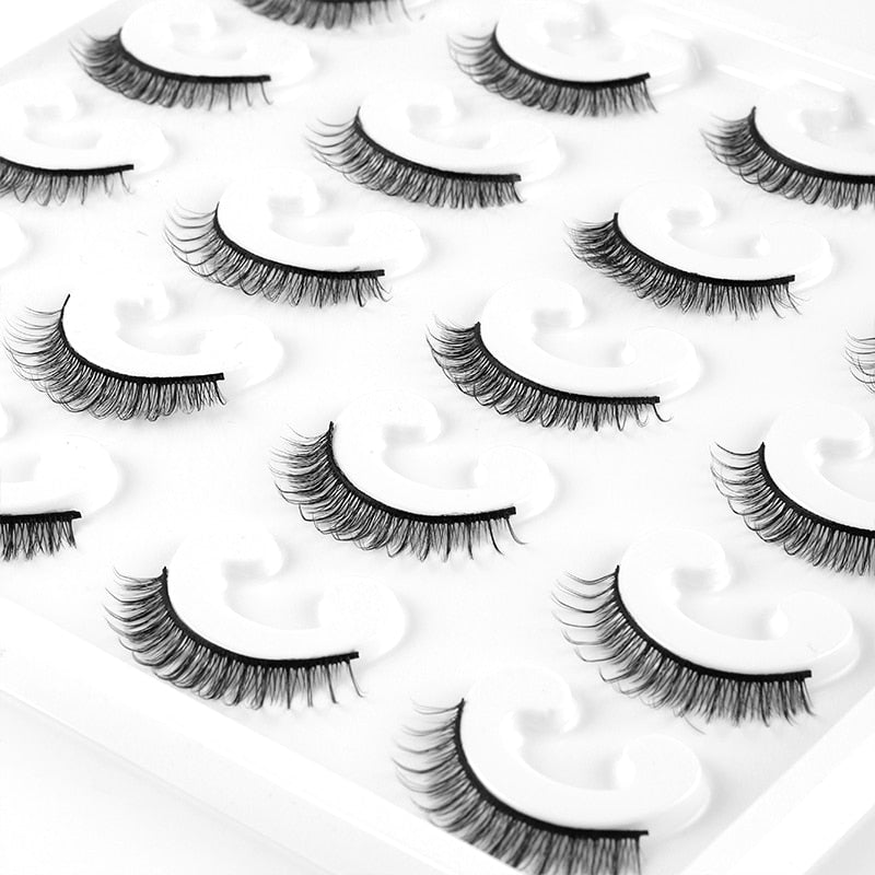 Lashes Natural Cat Eye Look black False Eyelashes Wispy Lashes Fluffy 3D Faux Mink Eyelashes Fake Eyelashes 10Pairs Pack