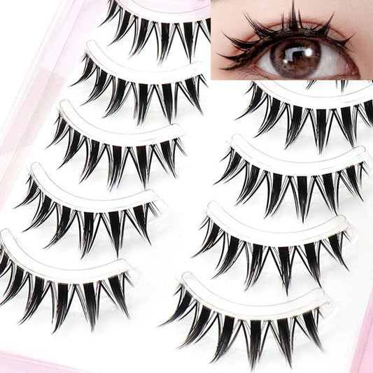 5Pairs Japanese Little Devil Eyelashes Naturally Curled Cosplay False Eyelashes Extension Manga Eye Lashes