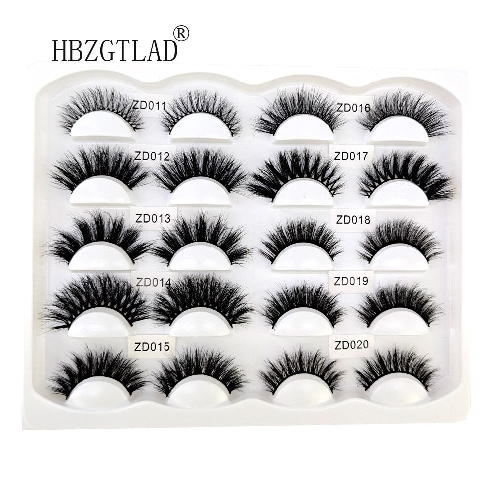 10Pairs Maquiagem Short Natural Mink Lashes Fluffy Wispy Eyelashes Volume 12mm-15mm False Eyelashes