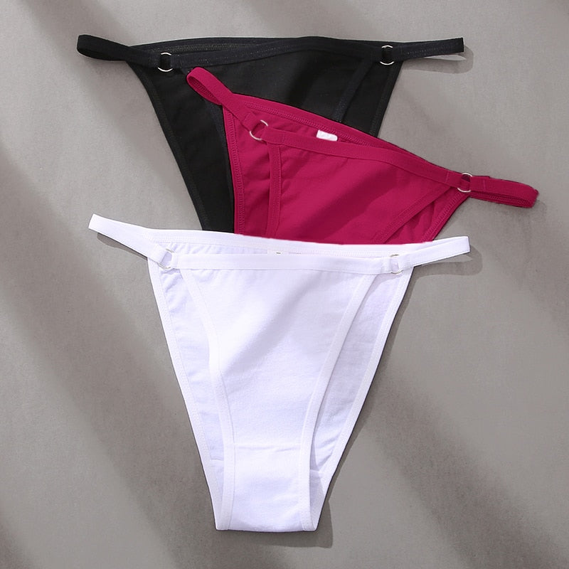 3Pcs/set Women Cotton Panties Low Waist Bikini Briefs M-2XL Ladies Underwear Female Soft Solid Underpants Lingerie