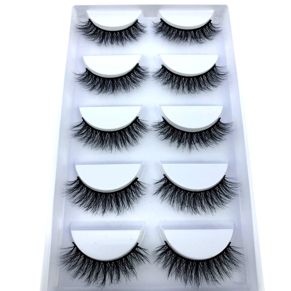 5 pairs natural fluffy 3D mink false eyelashes fake lashes Mink Lashes extension eye lashes short eyelashes