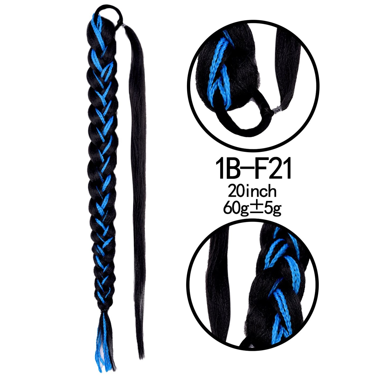 Synthetic Heat Resistant Braided Fishtail Fishbone Drawstring Ponytail Hairpiece Blonde Hair Extensions For Woman