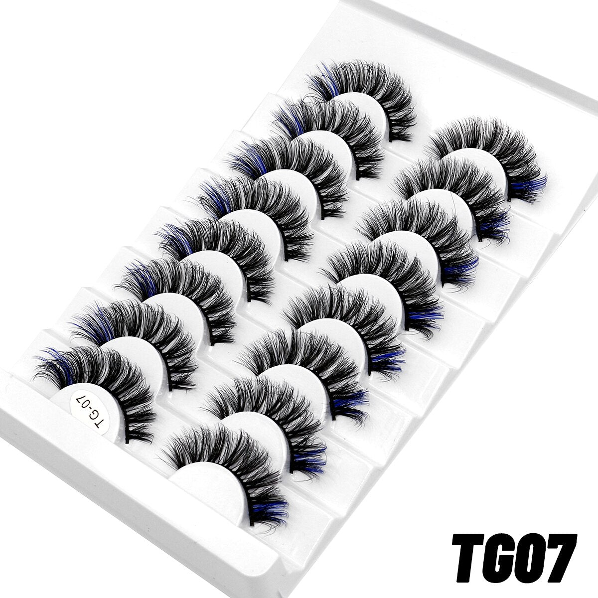 5/8pairs Colored Eyelashes Wispy Mink Lashes Natural Fluffy Cat Eye Lashes Strip 5D False Eyelashes