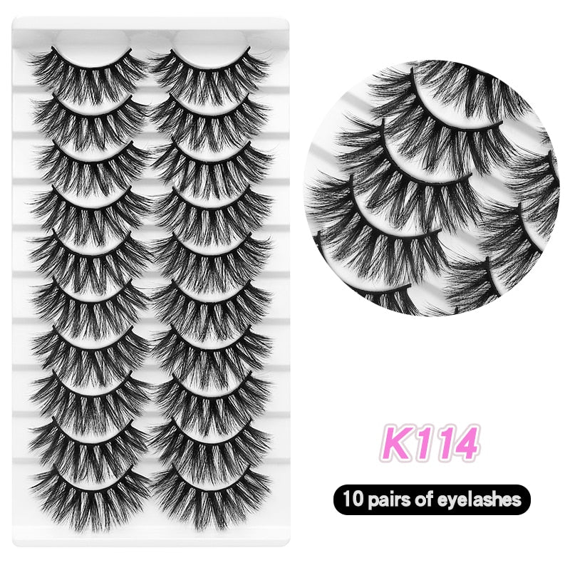 10Pairs Eyelashes Natural Long False Eyelashes Bulk Extension Individual Mink Lashes