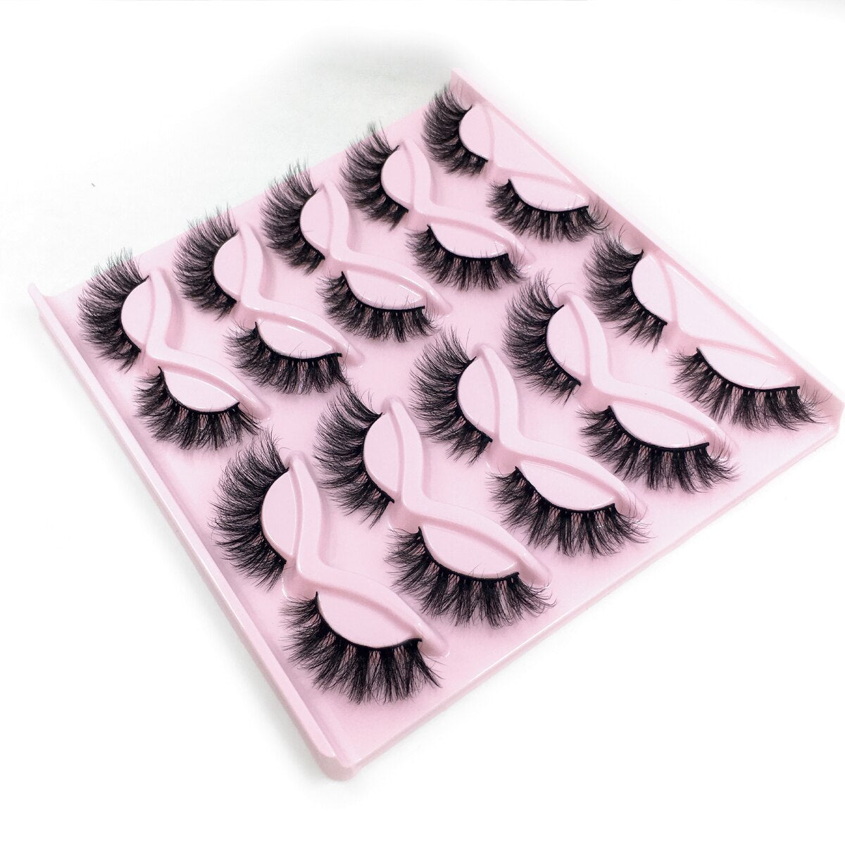 10Pairs Maquiagem Short Natural Mink Lashes Fluffy Wispy Eyelashes Volume 12mm-15mm False Eyelashes
