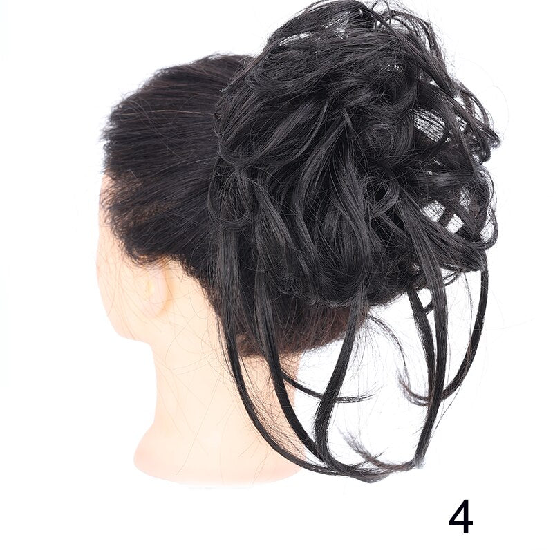 Synthetic Messy Chignon Scrunchies Natural Curly Hair Bun Pieces Fake False Hairpieces For Women Ponytail Extensions