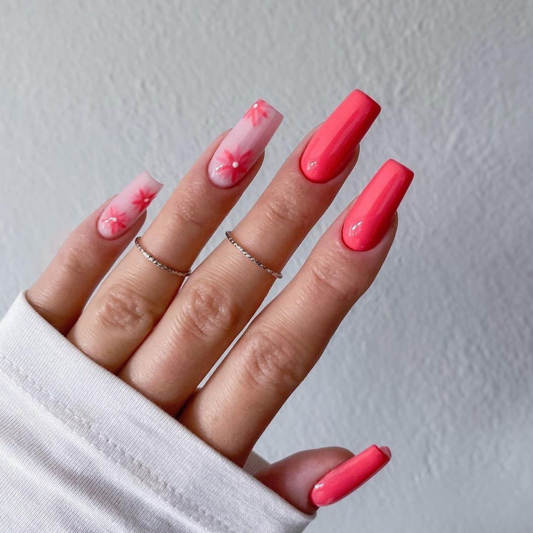 24/30Pcs Pink Leopard Designs False Nails French Long Coffin Fake Nail Artificial Full Cover Nail Art Tips Press on Nail