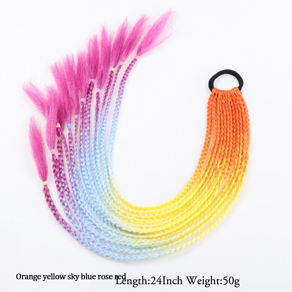 Synthetic Heat Resistant Braided Fishtail Fishbone Drawstring Ponytail Hairpiece Blonde Hair Extensions For Woman