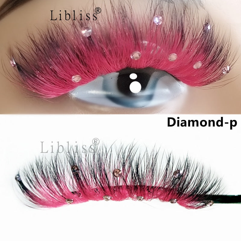 Natural/Long Glitter Shimmery Butterfly Eyelashes 25mm HandMade Full Strip Faux Mink Lashes With Butterflies