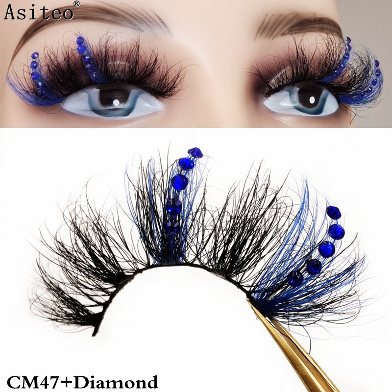 25mm Fluffy Diamond Ombre Colored Mink Lashes 5D Natural Volume Colorful Vegan Eyelashes Makeup
