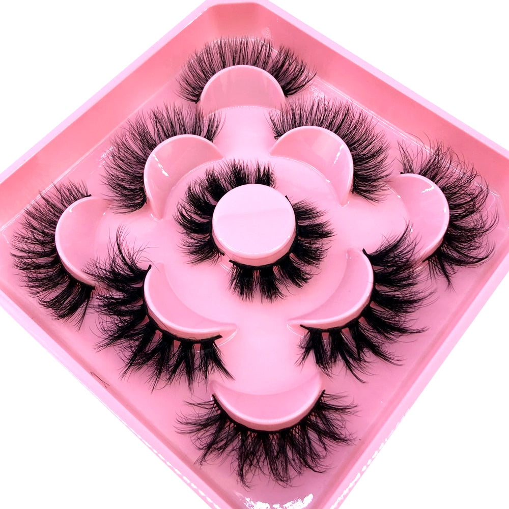 5 Pairs 3D Mink Lashes Natural Mink False Eyelashes Dramatic Volume Fake Eyelash Extension Faux Cils
