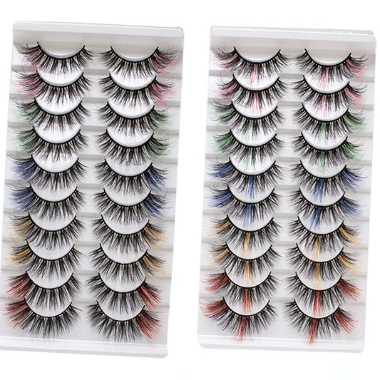 5/10 Pairs Lashes DD Curl 10-26mm Russian Lashes 3D Mink Eyelashes Reusable Fluffy Russian Strip Lashes eyelashes extensions