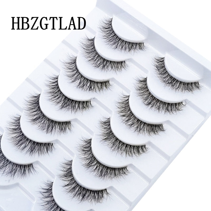 10 Pairs Mink Eyelashes Clear Band Eye Lashes Crisscross Transparent Band False Eyelashes Handmade Dramatic Lashes Upper Lashes