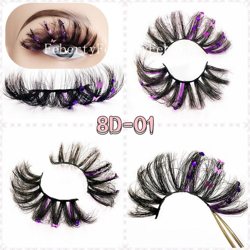 Faux Mink 25mm Lashes With Butterflys or flowers On Them Full Strip False Eyelashes Butterfly Lash For party