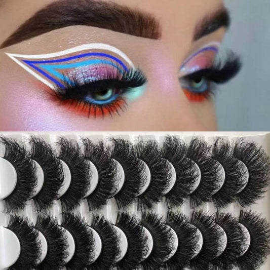 20Pairs 25mm 3D Mink Lashes Bulk Russian Volume Fluffy Natural False Eyelashes Thick Dramatic Mink Eyelashes