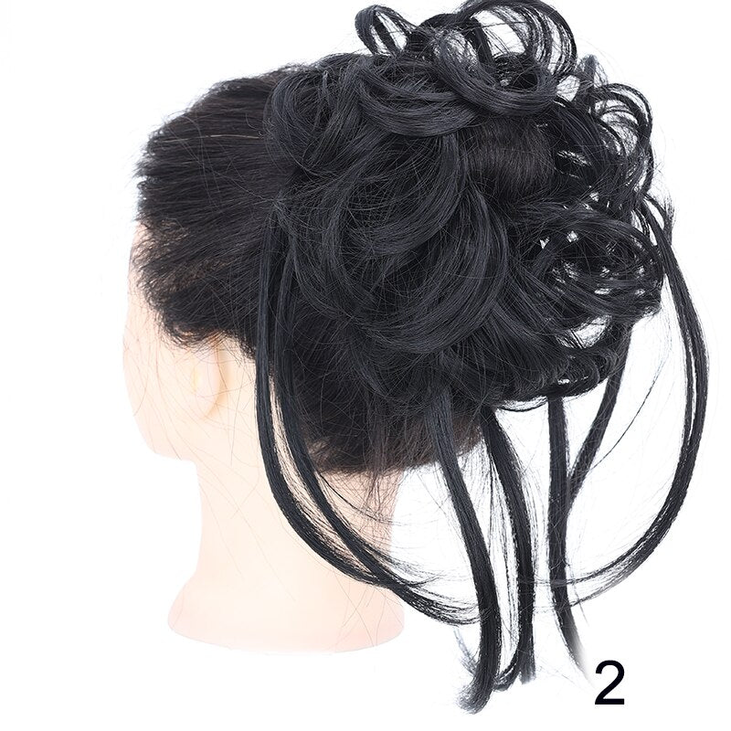 Synthetic Messy Chignon Scrunchies Natural Curly Hair Bun Pieces Fake False Hairpieces For Women Ponytail Extensions
