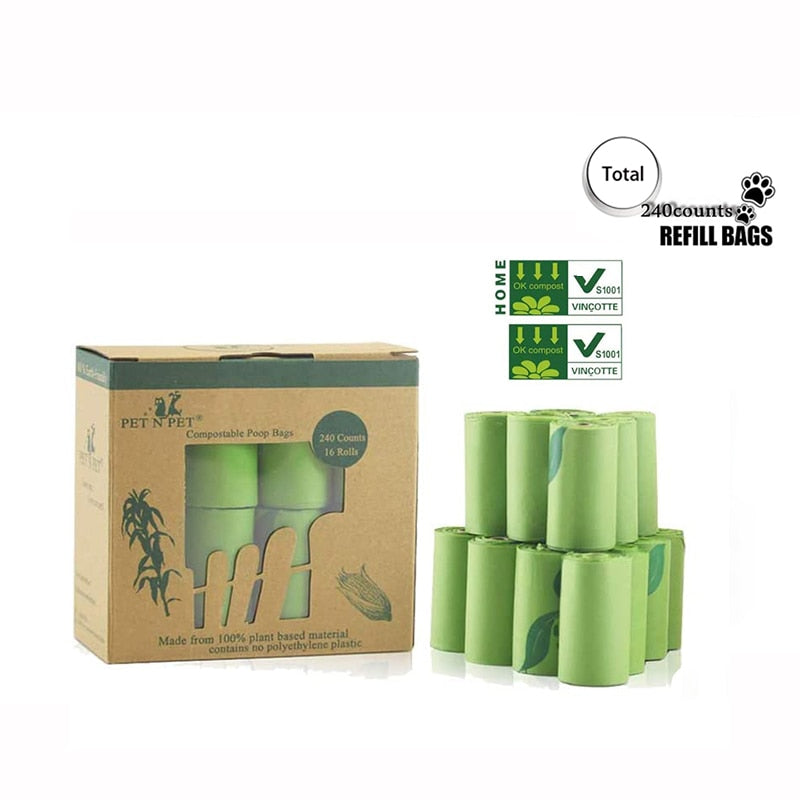 Compostable Dog Cat Poop Bags  240/120 Counts Biodegradable Waste Bag Supplies