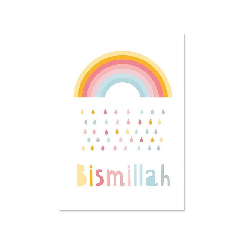 Pictures Rainbow Cloud Nursery Decor Canvas Painting Wall Art Poster and Print Kids Room Home Decor