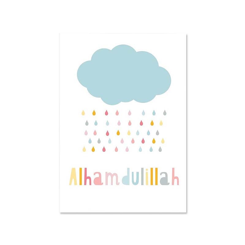 Pictures Rainbow Cloud Nursery Decor Canvas Painting Wall Art Poster and Print Kids Room Home Decor
